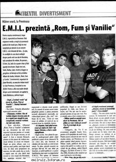 PRESA despre Rom Fum si Vanilie - stoi_182 - Discutii libere despre E.M.I.L.